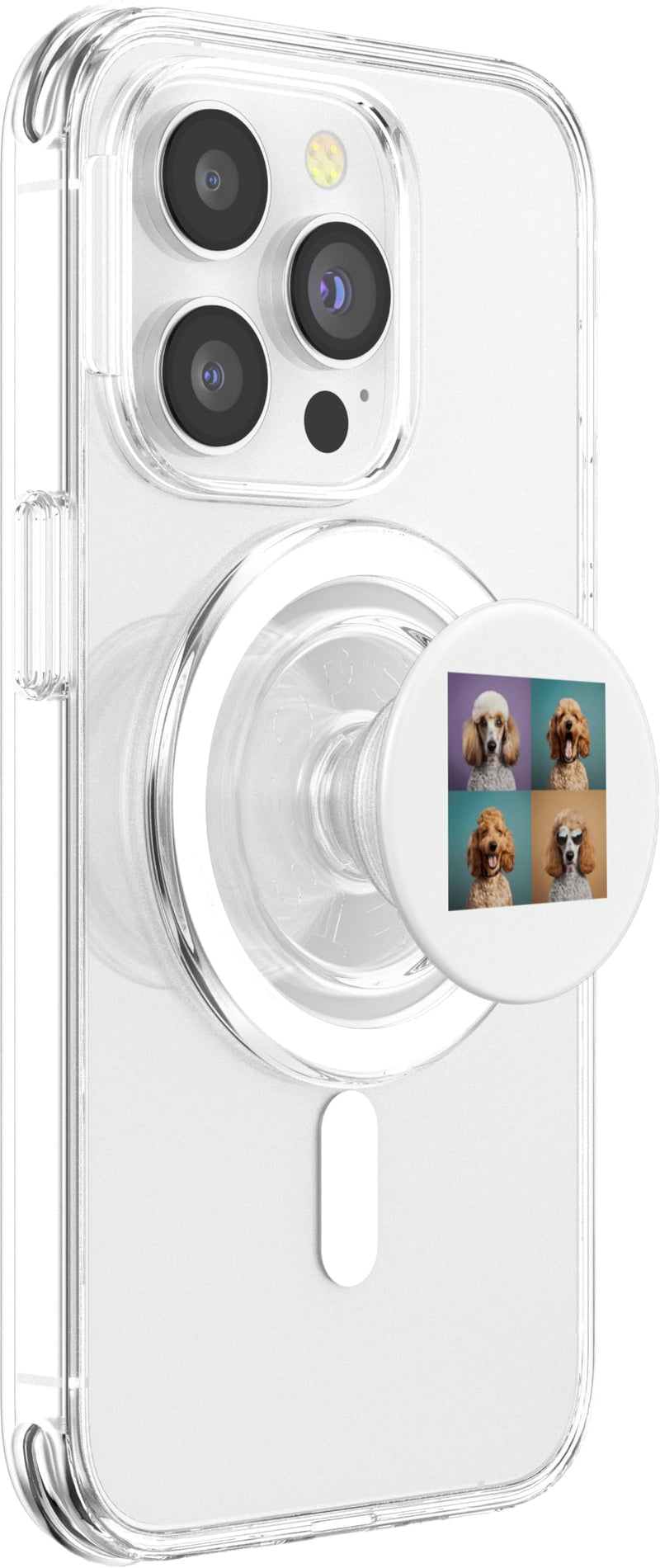 Poodle Pet Face Portrait Photobooth With Sunglasses PopSockets PopGrip for MagSafe Magnetic PopGrip - PawsPlanet Australia