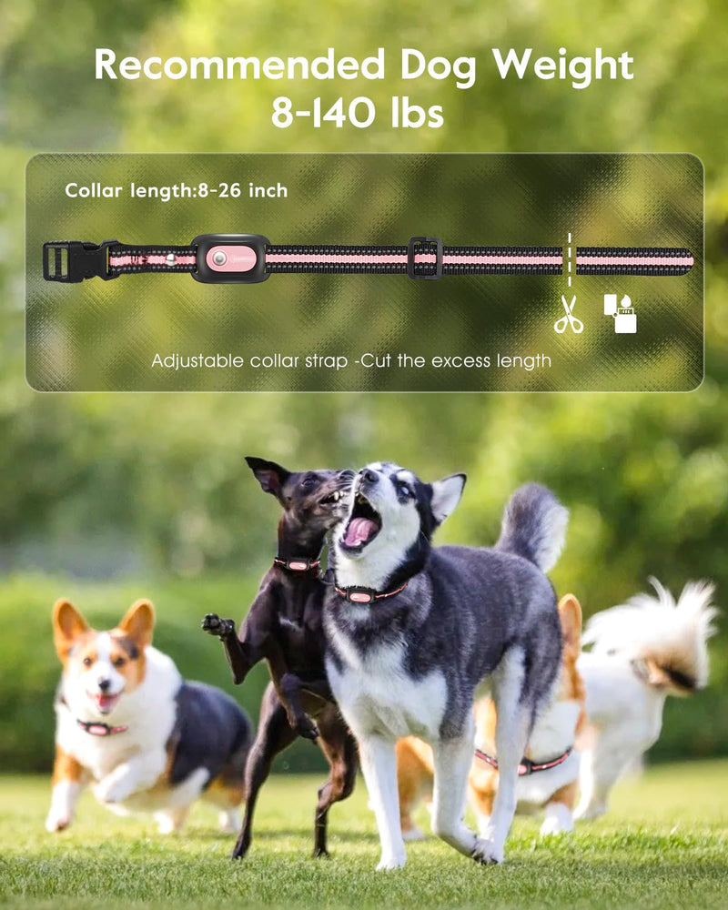 SLOPEHILL Dog Shock Collar,4200FT Dog Training Collar with Remote,IPX8 Waterproof E-Collar with Beep,Vibration,Shock,Flash Light,No Shock Mode,Electric Shock Collar for Small Medium Large Dog,Pink Pink - PawsPlanet Australia