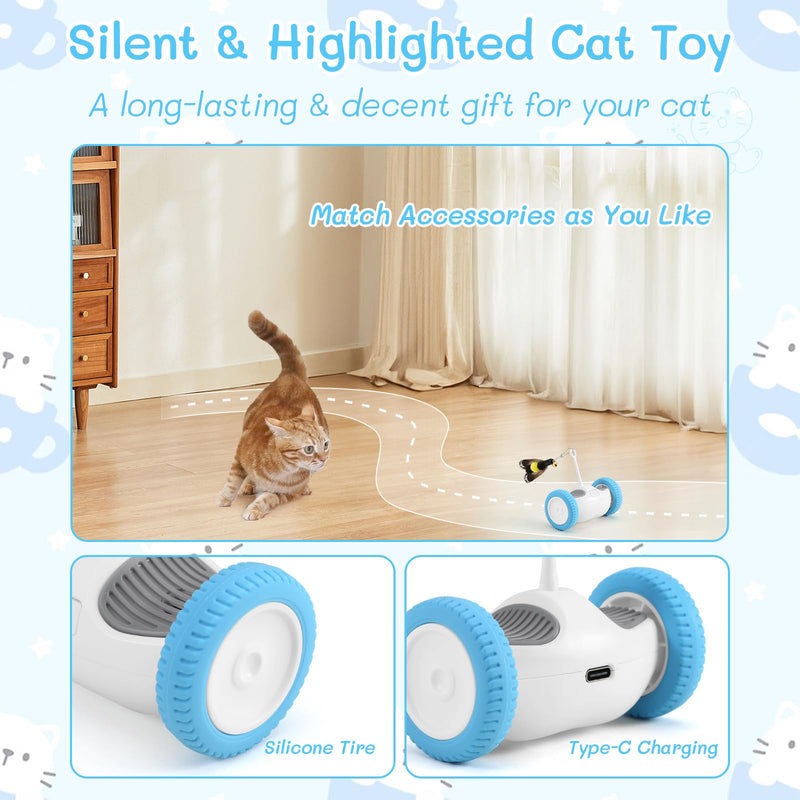 Interactive Cat Toy for Indoor Cats, Automatic Cat Toy with LED Lights, Cat Mouse Toy, USB-C Rechargeable - PawsPlanet Australia