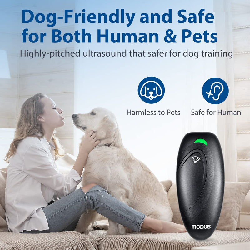 Dog Barking Control Devices 3 Modes Ultrasonic Dog Training and Anti-Barking Device Rechargeable Dog Barking Deterrent Devices,Alternative to Anti bark collar,Barking Silencer Indoor and Outdoor Black2 Dog Bark Deterrent Devices