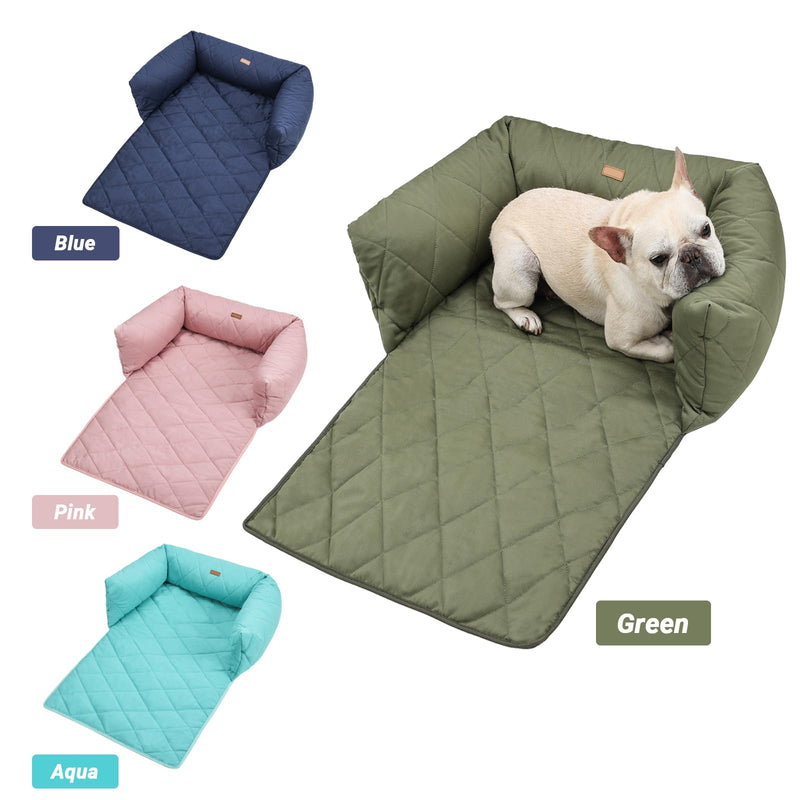 Pet Sofa Bed for Dogs and Cats, Non-Slip Mat, Comfortable Pet Cushion for Small & Medium Dogs, Furniture Protector for Sofa, Cat/Dog Couch Cover Mat - Green - PawsPlanet Australia
