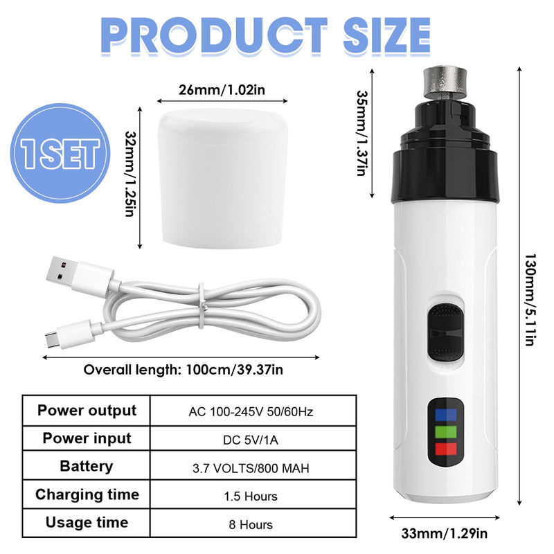 Silent Dog Nail Grinders Groom Pro Kit, Cordless Electric Nail Clippers for Dogs, USB Rechargeable Diamond Bit Nail File for Claws, Safe & Quiet Pet Nail Trimmer for Dogs and Cats - PawsPlanet Australia