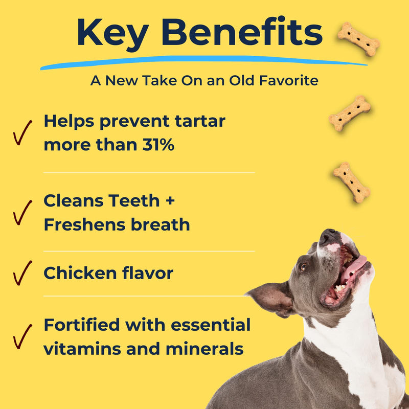 Tartar Shield Dental Dog Biscuits | Safe Daily Treats | Cookie Cleans Teeth & Gums Fresh Breath Natural Oral Health Support | Tasty Lean Chicken Flavor | USA Made - PawsPlanet Australia