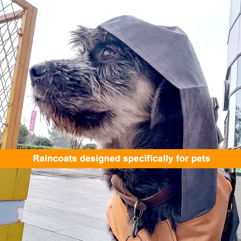 Dog Raincoat with Reflective Strip, Ultra Light Breathable Waterproof Dog Rain Jacket, Adjustable Waterproof Dog Raincoat with Hood, Suitable for Small, Medium, and Large Dogs (Grey, XL) Grey