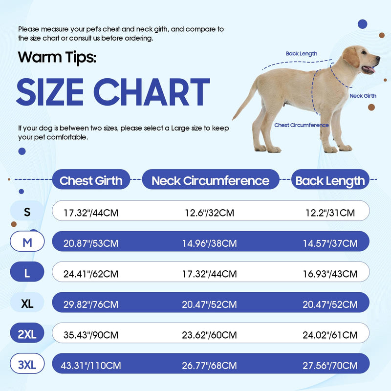 IDOMIK Dog Recovery Sleeve for Hind Legs,Dog Recovery Suit for Female Spay Male Neuter,Dog Leg Sleeve to Stop Licking Rear Legs,Long Sleeve Wound Cover Onesie Shirt for Dogs,Cone Collar Alternative L(Chest Girth:24.41"/62CM) Blue - PawsPlanet Australia