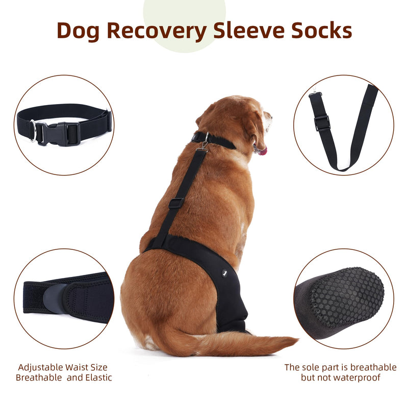 Dog Socks to Prevent Licking Paws ，Breathable Leg Sleeve to Stop Licking and Biting， Firm and Secure Adjustable Size Dog Recovery Sleeve Socks (L-Right) L-Right - PawsPlanet Australia