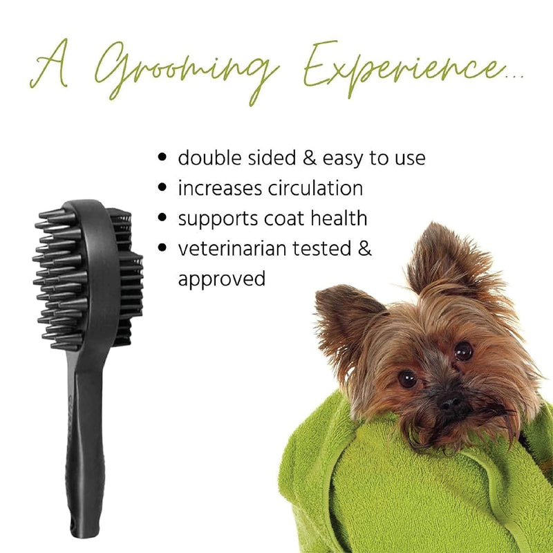 Curry on a Stik' - Dog Brush for Shedding, Grooming, Bathing, & Therapeutic Massage Tool - For Long & Short Haired Dogs - Decreases Shedding & Increases Coat Health - Veterinarian Approved - Ergonomic - PawsPlanet Australia