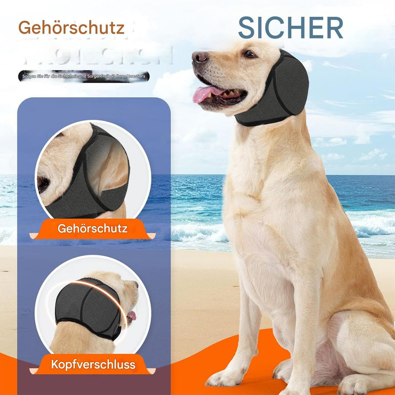 Soundproof Earmuffs for Small Large Dogs, Noise Canceling Waterproof Earplugs for Dogs, Hearing Protection Dog New Year's Eve Fire Brigade, Elastic Dog Ear Protection, Noise Protection Wrap gray S