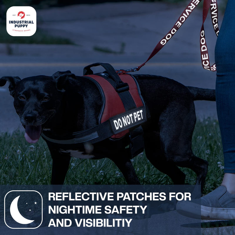 Industrial Puppy Do Not Pet Patch - Attachable Patches with Hook Backing for Do Not Pet Dog Vest Harness or Collar - Service Dog, Emotional Support, Service Dog in Training, and Therapy Patches Black, White Small (1.5 x 4") - PawsPlanet Australia