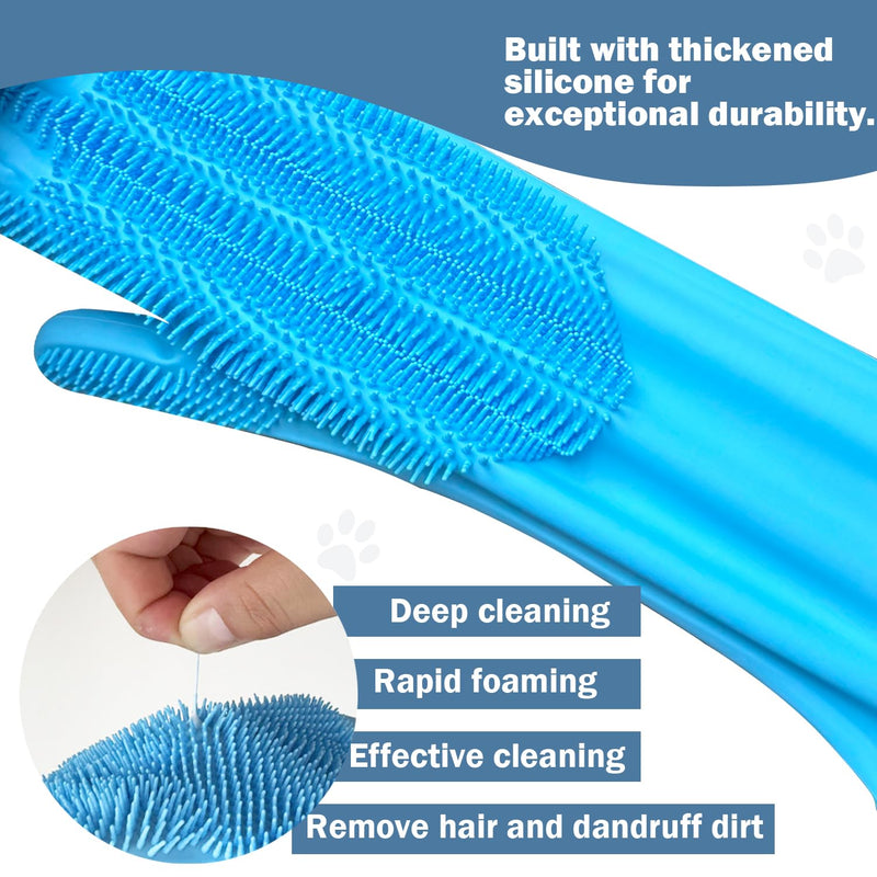 pte Grooming Gloves: Bite-Resistant Pet Bathing Glove with Anti-Slip Particles, Wet and Dry use, Safe for All Ages. Great as Dog Brush Glove and Cat Gloves for Grooming - PawsPlanet Australia
