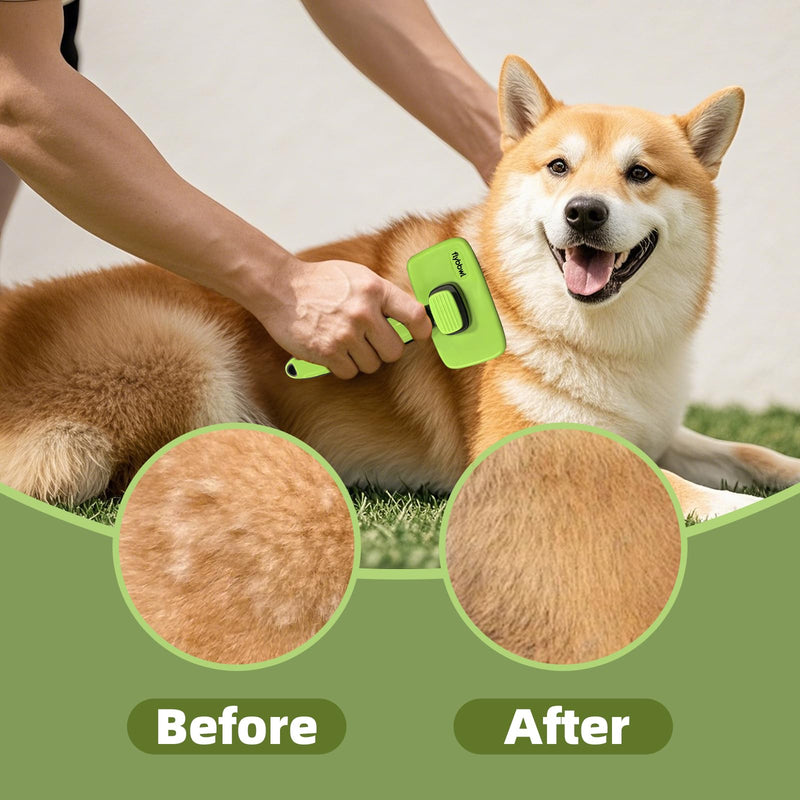 Self Cleaning Brush for Dog: Cat Slicker Brush - Pet Shedding Brushes for Long and Short Hair - Remove Loose Undercoat