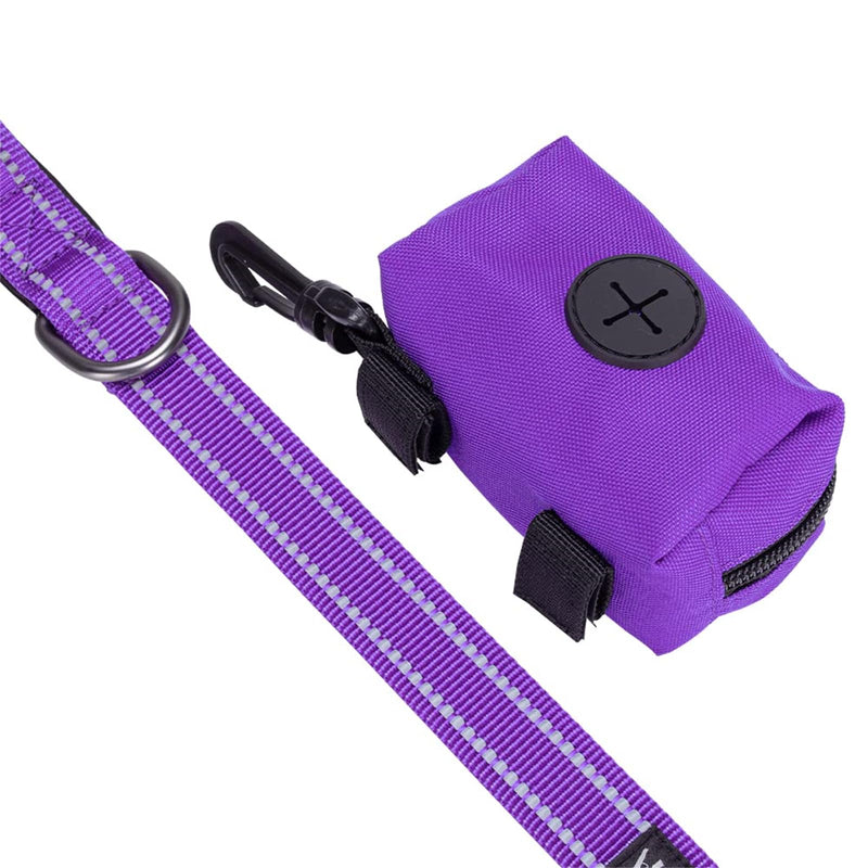 EXCELLENT ELITE SPANKER Strong Durable Nylon Dog Training Leash Traction Rope 5 Feet Long 1" Wide with Poop Bag Holder for Small and Medium Dog(Purple) 5.2ft x 1 in. Purple - PawsPlanet Australia