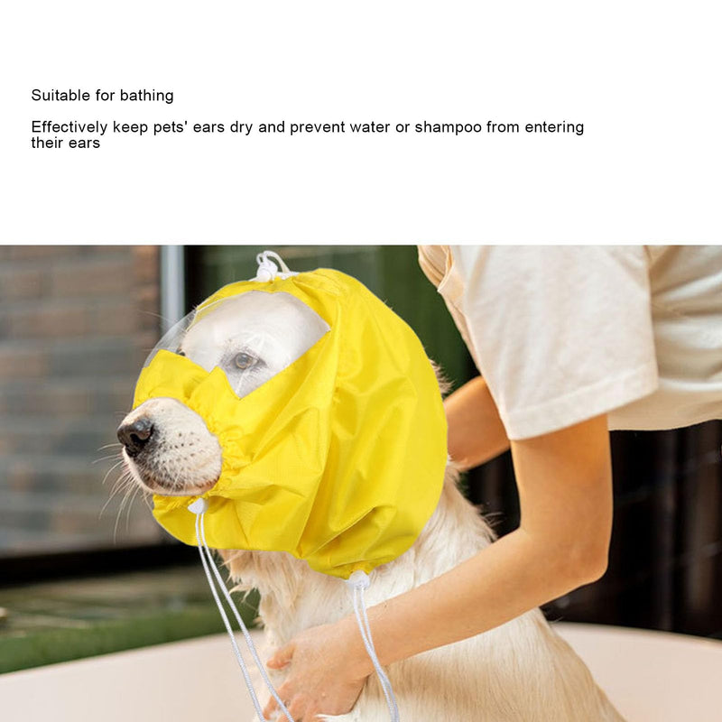 Fockety Dog Shower Cap, 3pcs Waterproof Adjustable Ear Covers Dog Ear Protection Bathing Cap Dog Ear Covers for Pet Grooming Rain Swimming Protection