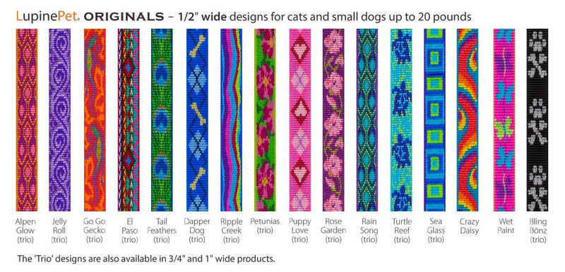 Lupine Small Step in Dog Harness 1/2" Wide Petunias with 12-18" Girth 1/2" wide; girth adjusts 12-18" - PawsPlanet Australia