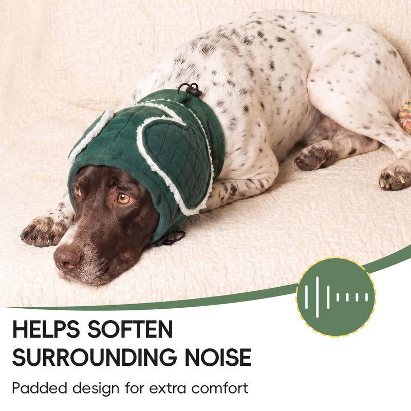 Dog Ear Protector, Soft Ear Wrap for Dogs, Protects Sensitive Ears & Prevents Scratching, Keeps Ears Clean for Long-Eared Dogs, Reduces Noise Slightly, Warm & Comfortable Daily Wear, Green L