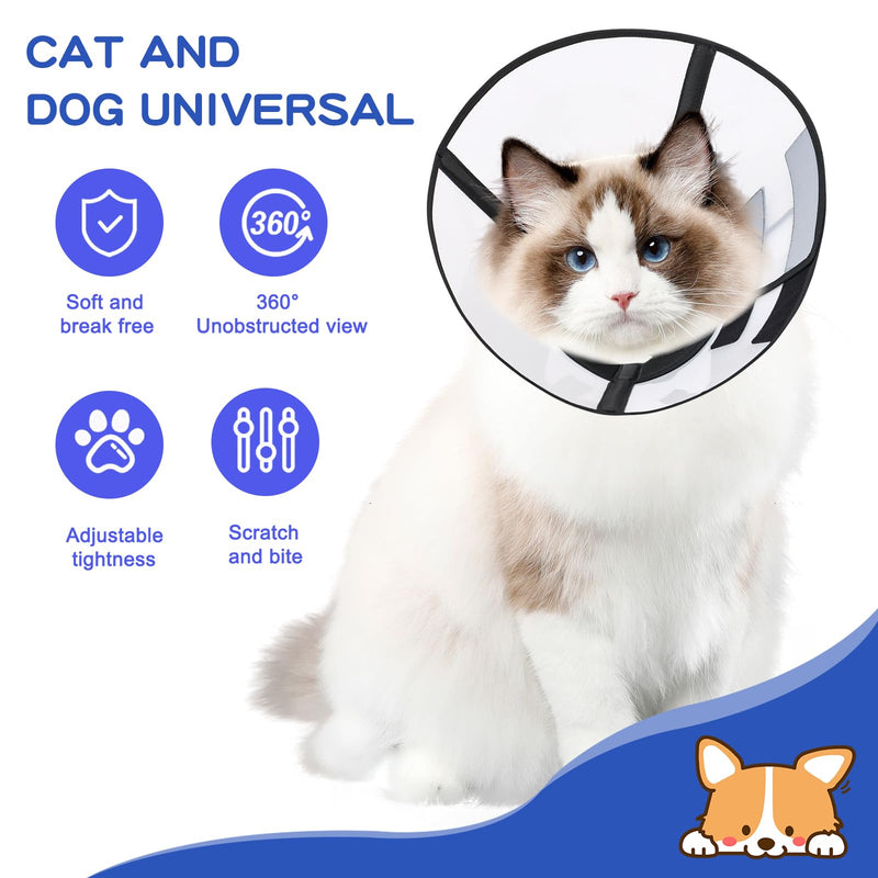 Cone Collar for Dogs, Collar Dog Leak Protection, Large, Black Dog Collar, Leak Protection with Fastening, Protective Collar for Dogs After Surgery Recovery, Adjustable and Foldable