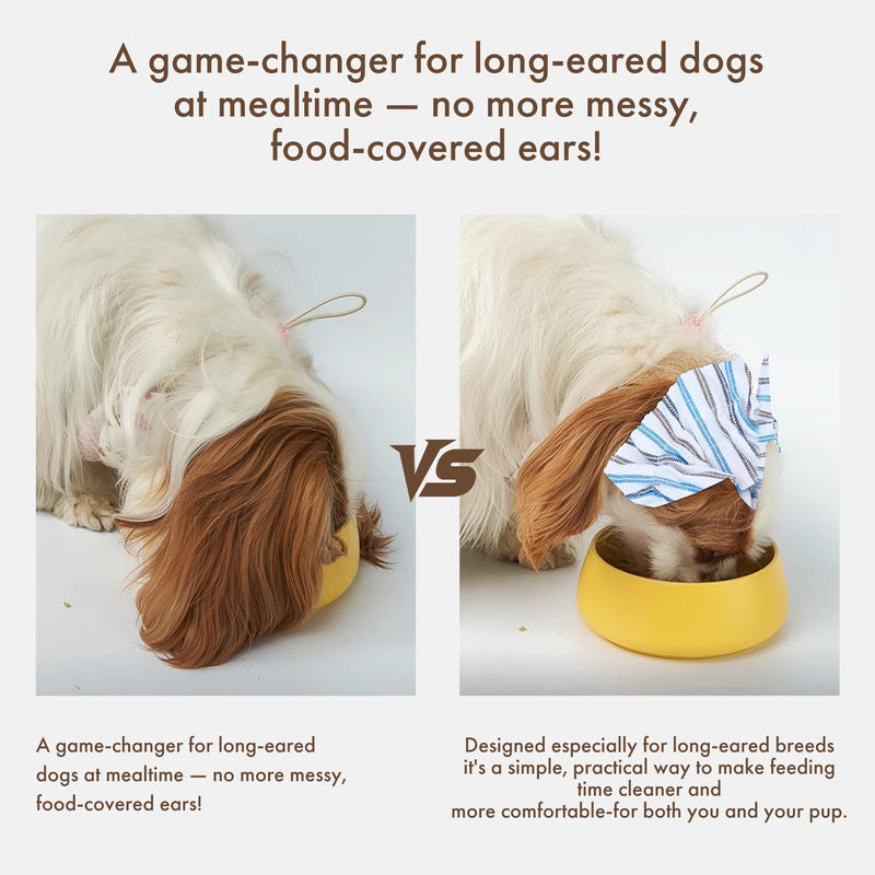 Soft Cotton Dog Headband for Cocker Spaniel, Cavalier, Springer - Adjustable Bow Pet Hair Accessory (Dog Bow White Stripes) - PawsPlanet Australia