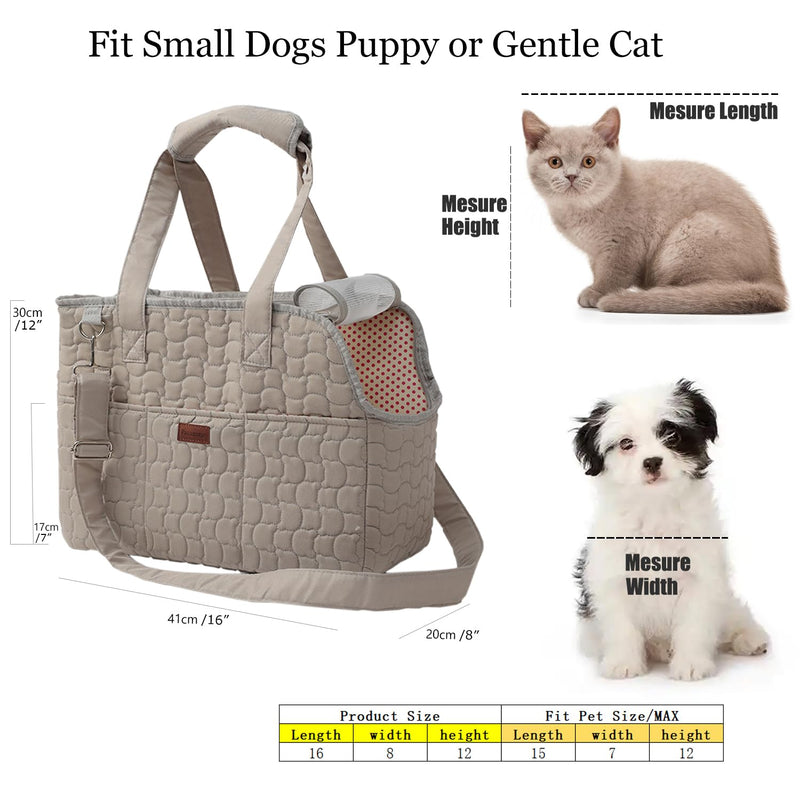 Small Dog Carriers Purse Bag,Gray,Recommand for Gentle/Lazy Adult Pets,Cats,Fashion Womans Totes Style Lightweight Pups Kitties Bunny Go to Vet Picnic Outdoor Gray - PawsPlanet Australia