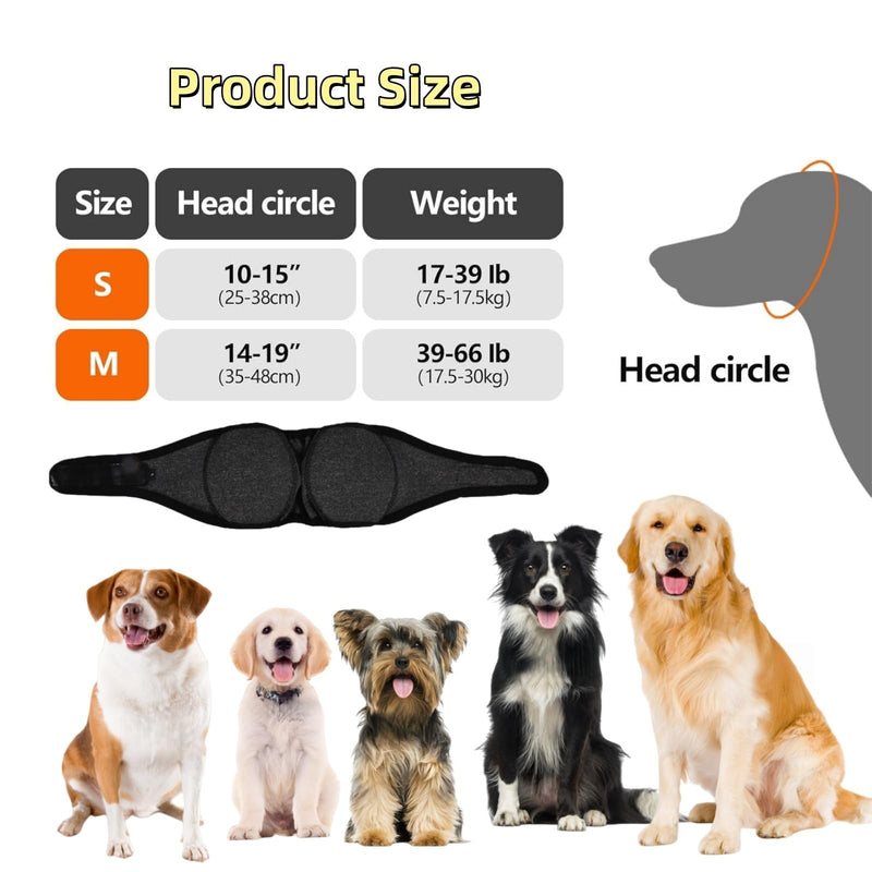 Dog Snood Ear Protectors, Comfort Dog Ear Muffs Noise Protection Calming Hood Cat Neck and Ears Warmer Ear Covers for Pet Anxiety Relief Calming Outdoor Indoor (M) M