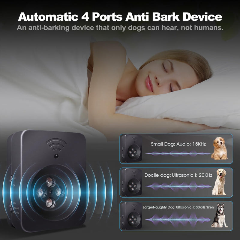 Anti Barking Device for Dogs-Ultra Sonic Dog Bark Deterrent Devices Long Range 50ft | Ultimate Ultrasonic Bark Control Device for Dogs | 3 Modes Ultrasonic Bark Box，Silencer Dog Barking Indoor/Outdoor Upgraded version - PawsPlanet Australia