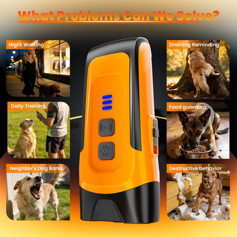 Dog Bark Deterrent Device 2X Anti Barking Device for Dogs, 4 Modes Stop Neighbors Dog Barks Control Indoor Outdoor Yard 50ft Range Compact Gentle Leader for Dogs Rechargeable Puppy Behavior Aids