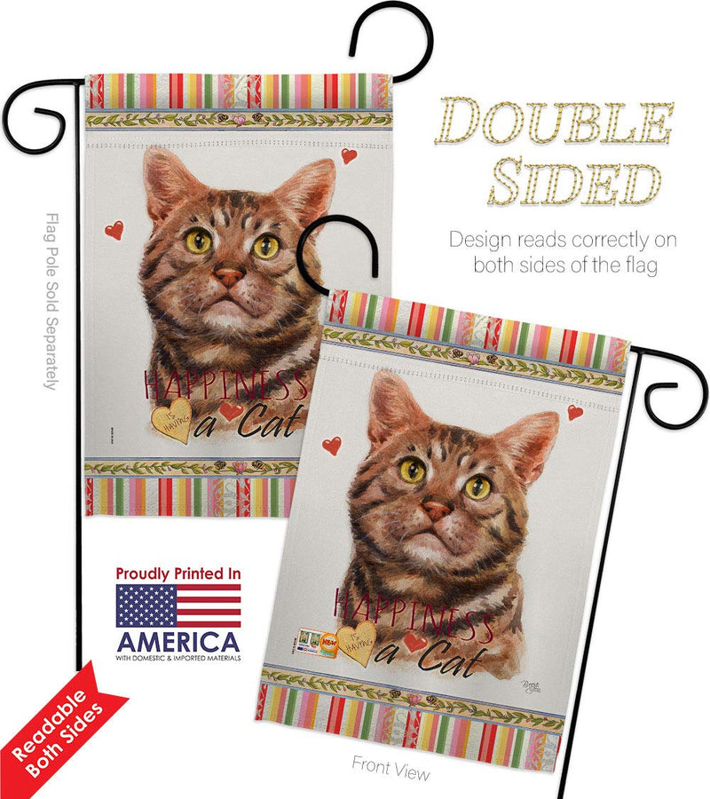 Breeze Decor American Short Hair Happiness Garden Flag-Pack Cat Kitten Meow Spoiled Paw Fur Pet Nature Farm Animal Creature Applique House Banner Small Yard Gift Double-Sided, Made in USA - PawsPlanet Australia