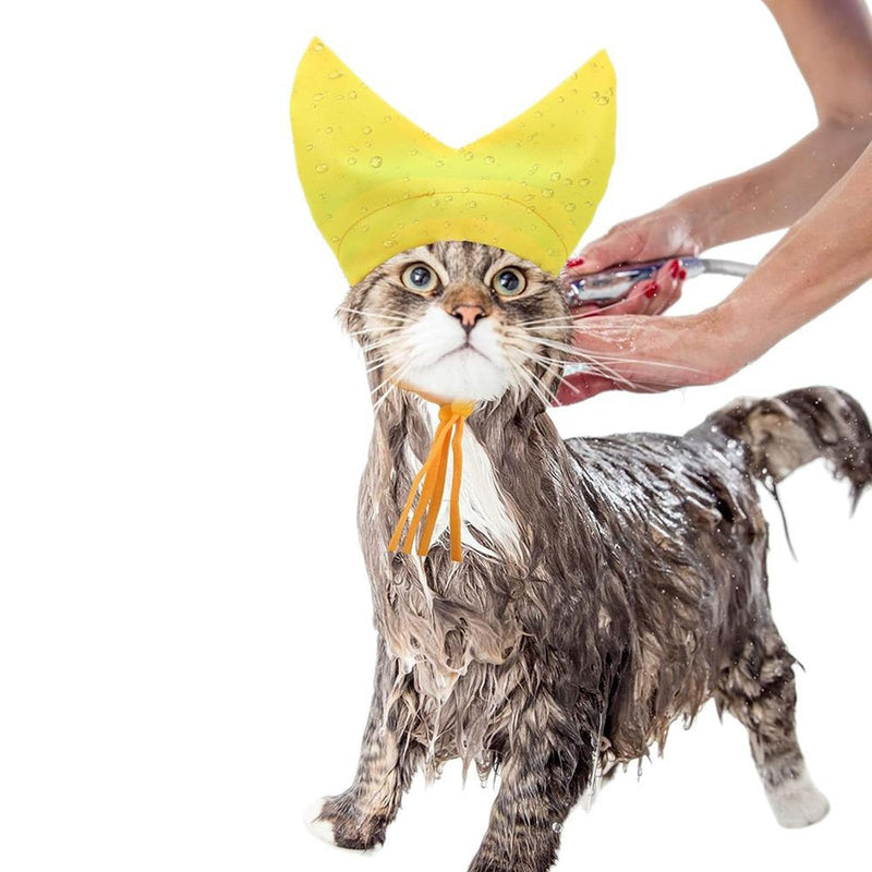 Pet bathtub, waterproof shower cap for calming, grooming, bathing, blow-drying and drying, ear protectors,