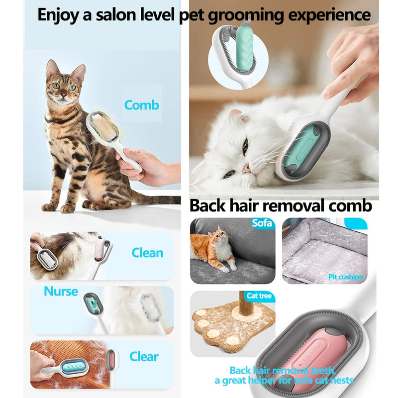 LogFaadCoi Grooming Brush, Pet Hair Brush with Water Tank Design for Cats & Dogs, Long Haired & Short Haired, Rabbits, Self Cleaning Brush, 1 Count, Blue 1pcs - PawsPlanet Australia