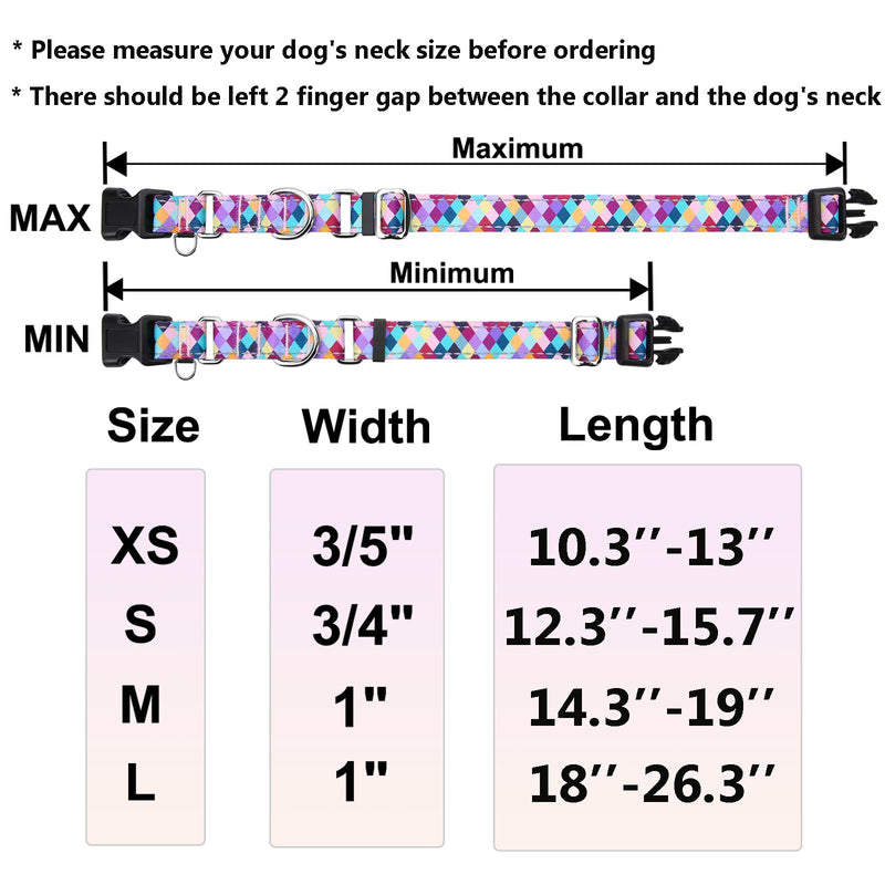 Reflective Martingale Collar for Dogs with Quick Release Buckle No Pull Training Dog Collars (Colorful Geometric, Medium) Colorful Geometric
