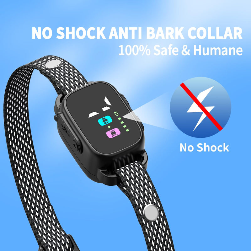 Anti-Bark Collar for Small Dogs, No Shock Anti Barking Collars with 7 Sensitivities, 3 Adjustable Modes Beep & Vibration, IP67 Waterproof - Effective & Humane, Premium Black - PawsPlanet Australia