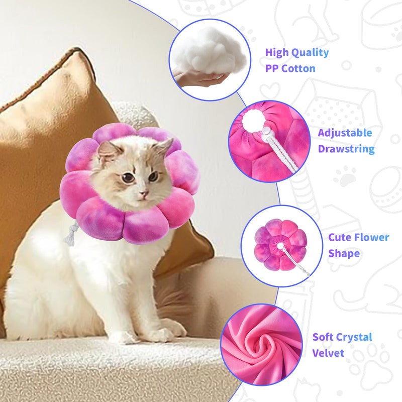 Flower Cat Cone, Cat Cone Collar Dog Cone Soft Recovery E-Collar Dog Elizabethan Collar for Dogs and Cats, Cat Cones to Stop Licking(Rose Purple, M) Rose Purple Medium - PawsPlanet Australia