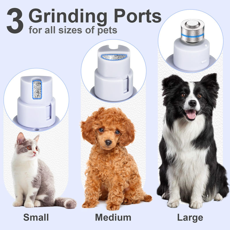 KIKETECH Dog Grooming Clippers Professional - Quiet Cordless Dog Paw Trimmer, LED Light Pet Nail Grinder, Rechargeable Cat Clippers for Grooming, 3 in 1 White - PawsPlanet Australia