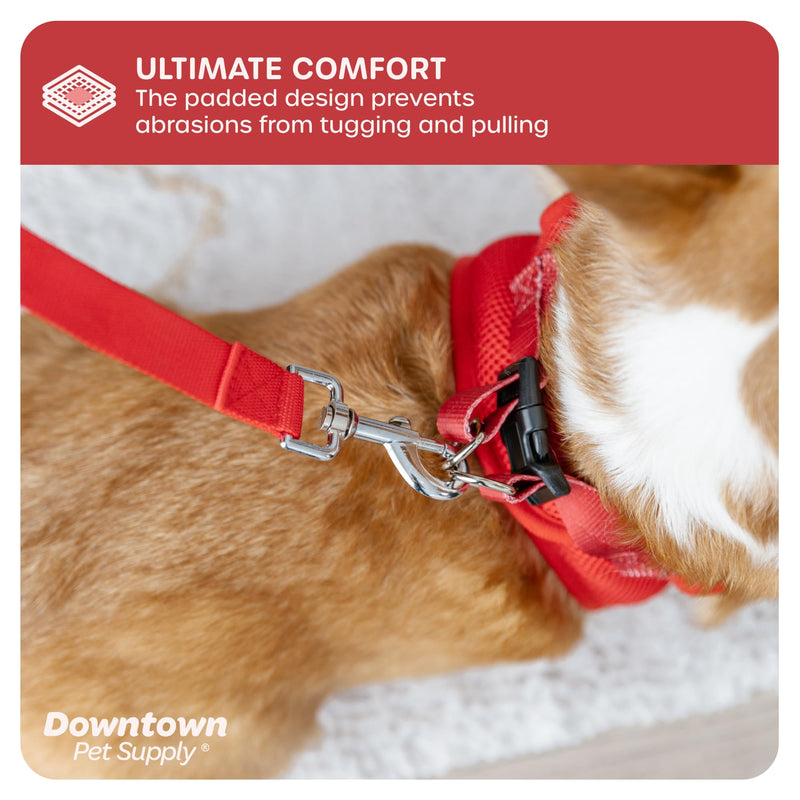 Downtown Pet Supply Step in Dog Harness for Small Dogs No Pull, Small, Red - Adjustable Harness with Padded Mesh Fabric and Reflective Trim - Buckle Strap Harness for Dogs S - PawsPlanet Australia