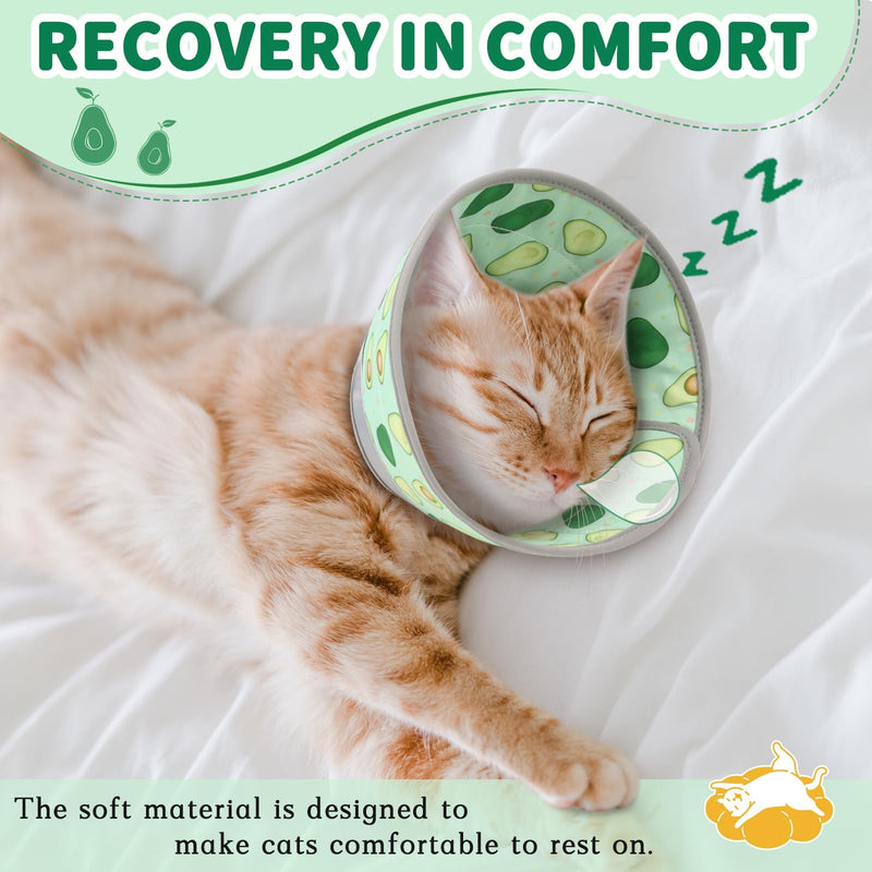 Cat Cone Collar Soft, Comfortable Cat Recovery Collar Pet Cone for Small Large Cats, Lightweight Elizabethan Collar for Cats Kittens After Surgery Prevent from Licking Wounds, Green, S S Neck Girth(5"-8") - PawsPlanet Australia