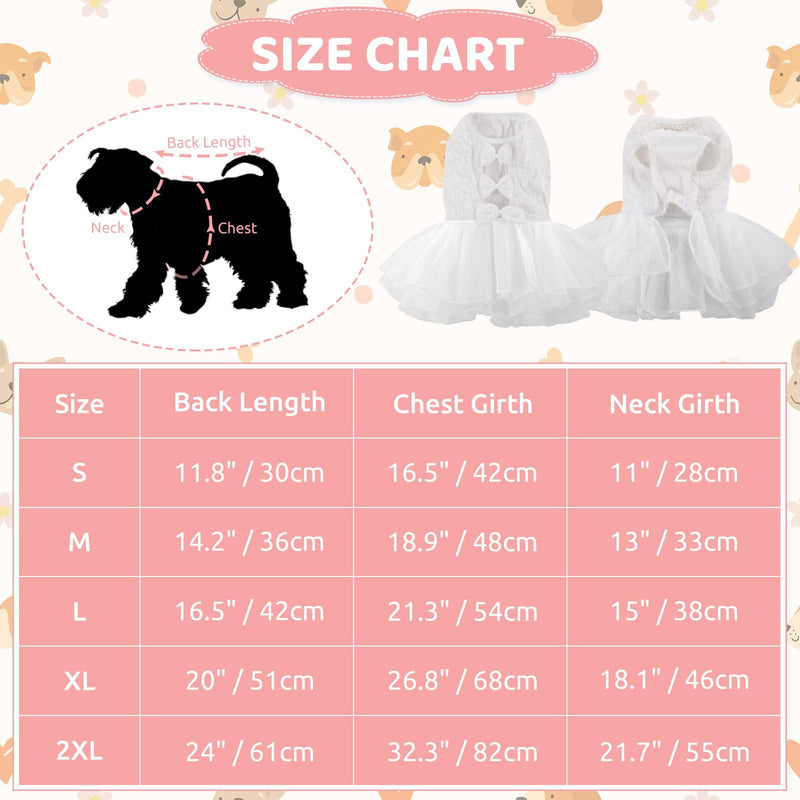 ASENKU Dog Dress, Dog Wedding Dress, Pet Lace Princess Dress with Bows for Wedding Birthday Party, Puppy Formal Apparel with Pearl Necklace for Large Dogs (Pink, X-Large) Pink