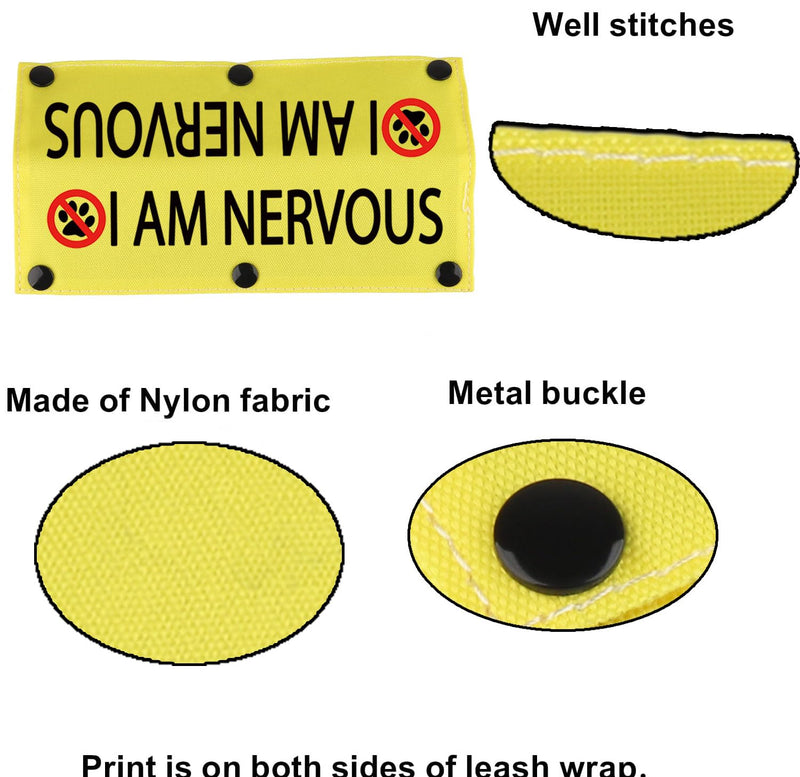 Funny Dog Leash Sleeve I am Nervous Dog Leash Wrap Sleeve Pet Birthday Gift (I AM Nervous-YE Sleeve) I AM NERVOUS-YE Sleeve - PawsPlanet Australia