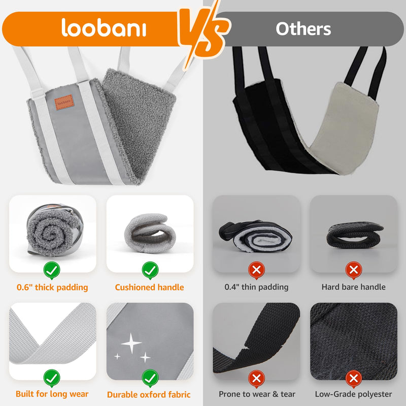 LOOBANI Dog Sling for Medium Dogs Hind Leg Support, Portable Dog Lift Harness for Back Legs, Comfortable Leg Support Assistance for Elderly Dogs with Hip, ACL Brace, Senior, Injured Grey&Grey