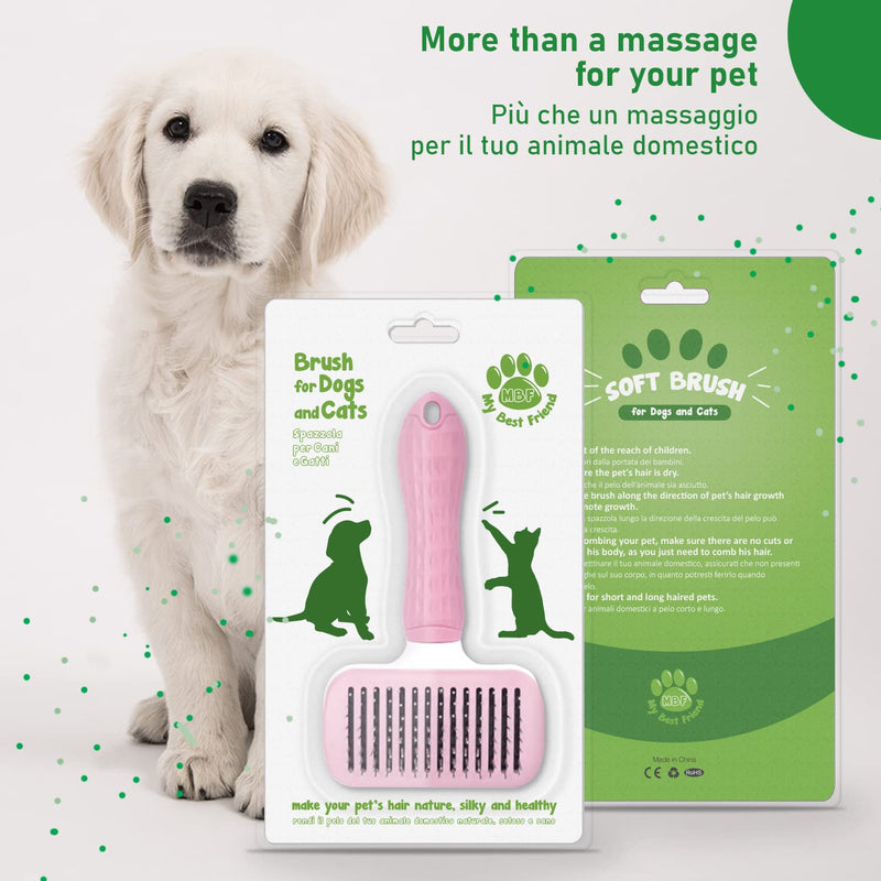 oft Brush for Dogs and Cats, Self-cleaning Pet Brush, Removing Dead and Excess Hair, does not scratch animal skin, pet supplies accessories, zero pain (Rose) pink