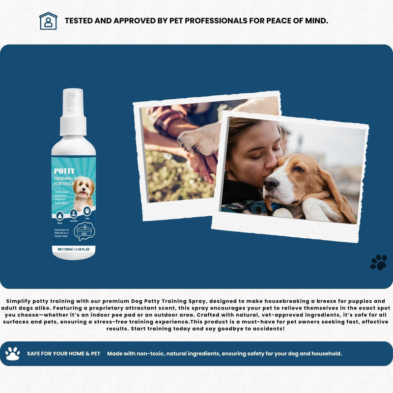Dog Potty Training Spray - Effective Puppy Potty Training Aid for Indoor & Outdoor Housebreaking - Attractant Scents for Dogs & Puppies - Shortens Training Time & Saves Floors,3.38oz