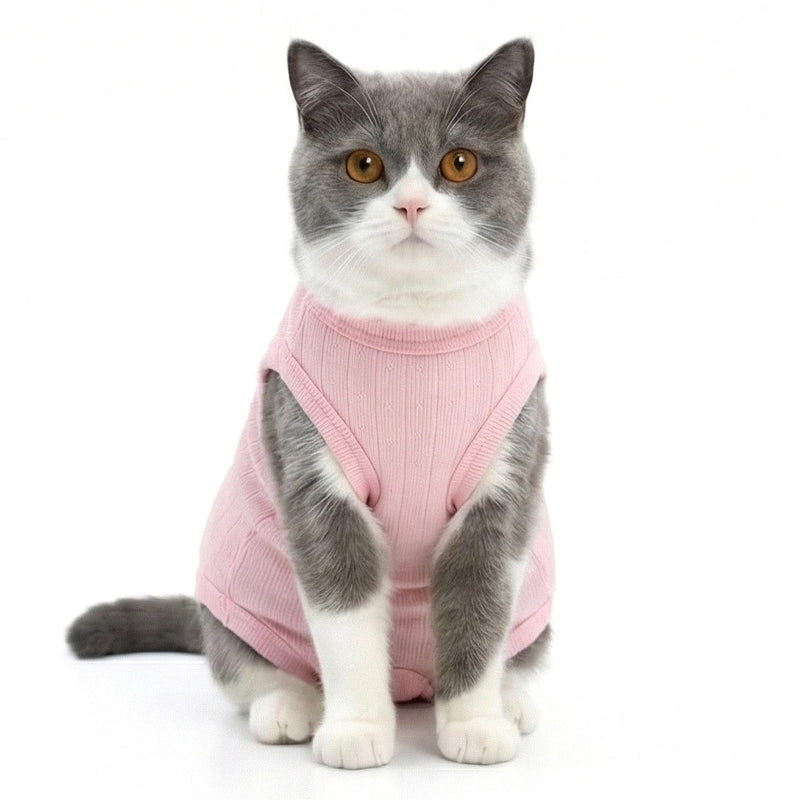 Zunea Cat Recovery Suit after Surgery, Soft, Breathable Kitten/Puppy E-Collar Alternative for Abdominal Wounds or Skin Diseases, Postoperative Protective Suit for Small Dogs, Pink, M