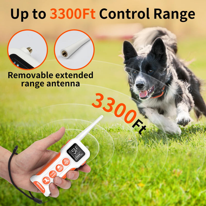 Vibrating Dog Collar No Shock Dog Training Collar, Dog Vibration Collar with Controller 3300ft Range, Vibrating Collar for Dogs, 9 Style Tones and Vibration Collar - PawsPlanet Australia