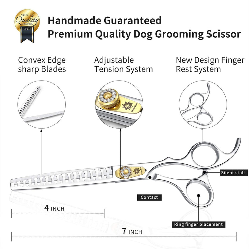 Dream Reach Professional 7" Dog Grooming Scissors Chunker Scissors, JP-440C Stainless Steel Pet Cat Hair Cutting Shears 7 Inch-chunker Scissors - PawsPlanet Australia