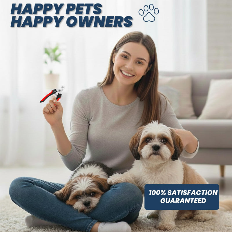 Dog Nails Clippers with Safety lock & Nail File Professional Dog clippers suitable for all sized Breeds Protection Guard to Prevent Over Cutting suitable for Cats Rabbits (Red Black, Small) Red Black