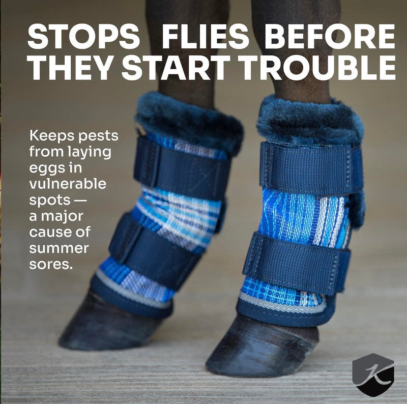 Kensington KPP Miniature Horse Fly Boots - Fly Pony Horse Boots Perfect for Equine Leg Wraps and Maximum Horse Fly Protection 2017-Lavender Mint - PawsPlanet Australia