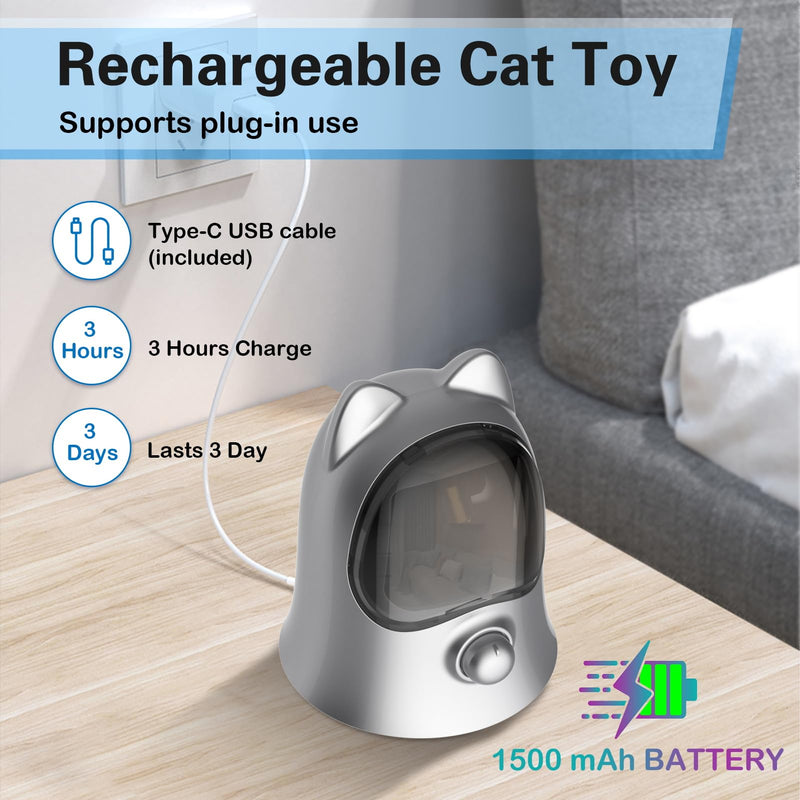 Cat Laser Toys for Indoor Cats, Random Trajectory Laser Cat Toy, Interactive Cat Toys for Bored Indoor Adult Cats/Kittens/Dogs (Silver) Silver - PawsPlanet Australia