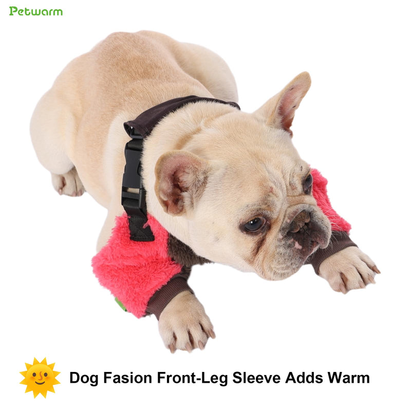PetWarm Dog Front Leg Sleeves for Winter, Recovery Elbow and Knee Protector, Anti-Licking Pair for Small Dogs, Post-Surgery Protection, Compatible with Dog Jackets, Pink, S