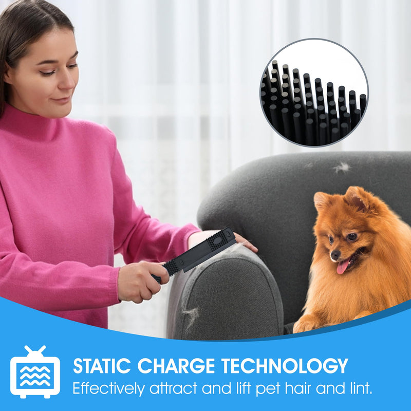 Nanoskin Rubber Pet Hair Brush [85-600],Black - PawsPlanet Australia