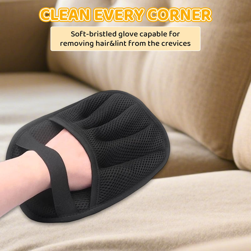 Pet Hair Removal Glove for Dogs & Cats, 2025 Newly Upgraded Five-Finger Electrostatic Pet Hair Gloves and Pet Hair Comb, Pet Hair Remover Tool for Clothing, Couch, Carpet, Car Seat (1PCS) 1 Pack Black - PawsPlanet Australia