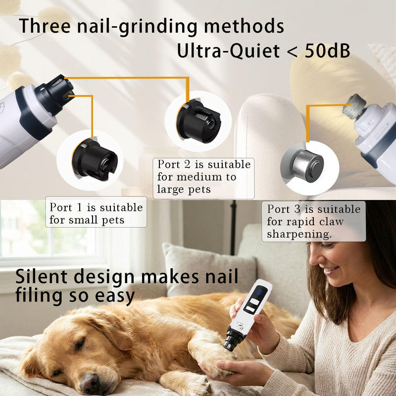OUTMX 2026 Upgrade Dog Nail Clippers, Groom Silent Pro Nail Grinder Set, Dog and Cat Nail Clipper, Dog Nail Trimmers for Small and Medium-Sized Pets of Different Sizes M2 - PawsPlanet Australia
