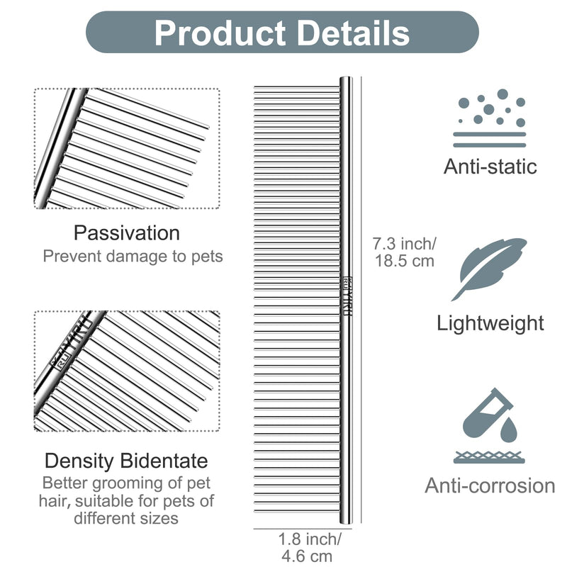 Dog Cat Combs for Grooming, Large Steel Dog Comb for Removing Tangles and Knots, Professional Grooming Comb for Dogs Cats & Other Pets - PawsPlanet Australia